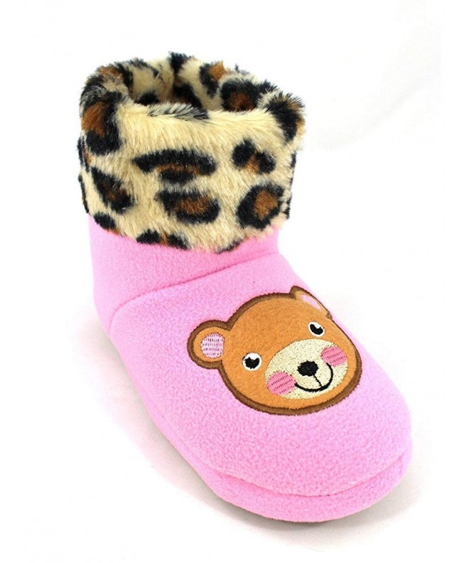 Slippers Girls Fox Rabbit Bear Boot Slippers (Little Kid/Big Kid) - Light Pink Bear - CG11QLR6LND $22.02
