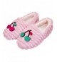 Slippers Girl's Winter Warm Plush Comfortable Cute Princess Slippers Boots Slip-on Indoor Outdoor Shoes - Pink Cherry - CI18H...