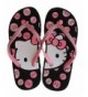 Slippers Hello Kitty Girls Wedge Flip Flops with Sparkly Glitter Thong - Large (2-3) - CL180RKH09G $34.05
