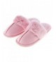 Slippers Girls Winter Warm Cozy Comfy Indoor House Slippers Slip-On Anti-Slip Rubber Sole Shoes Toddler Little Kid - Pink - C...