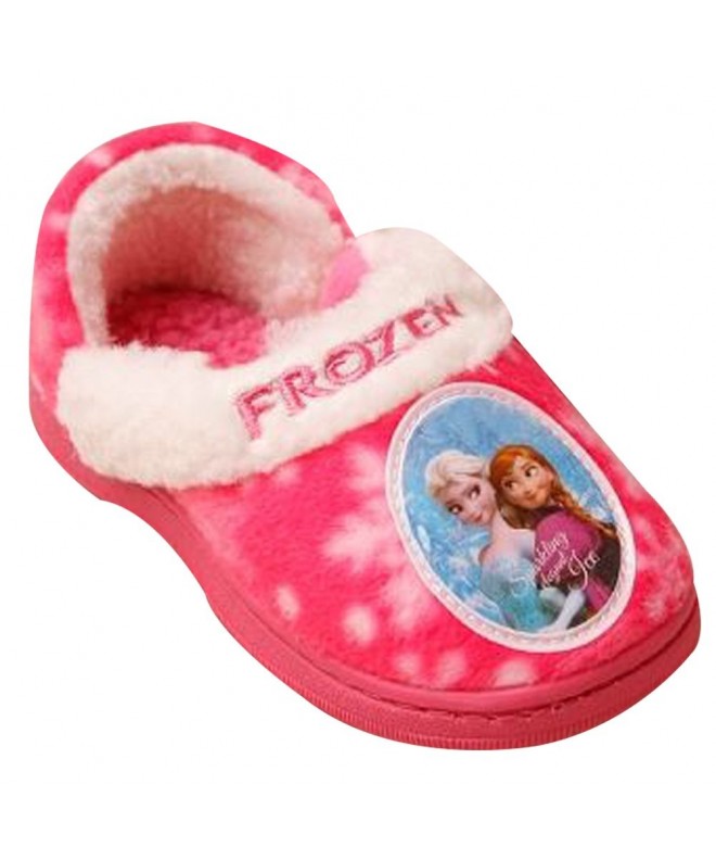 Slippers Frozen Elsa Girls Warm Fur Comfort Indoor Slipper Shoes Pink - CH18ESE58KX $41.81