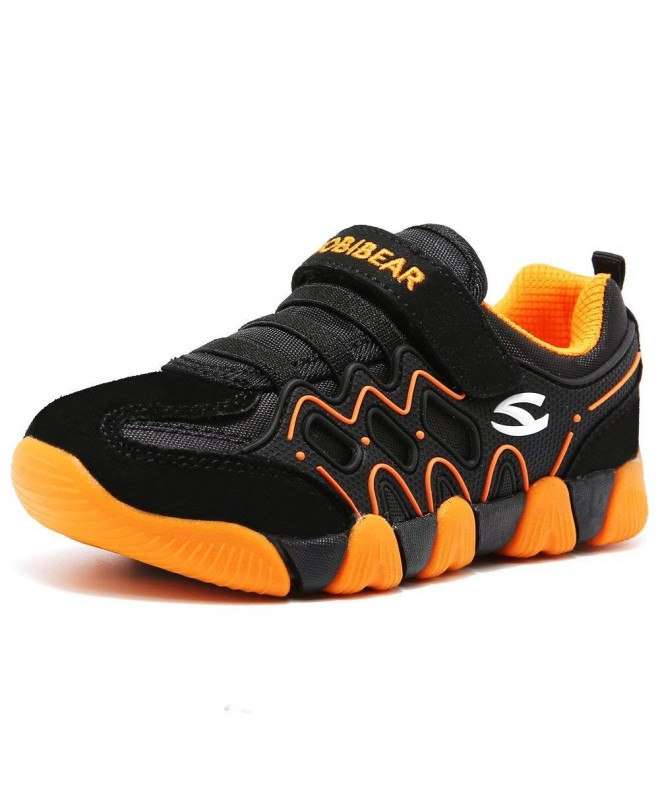 Sneakers Kids Outdoor Sneakers Strap Athletic Running Shoes - Orange/Black - CW12NVY34TK $36.59