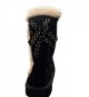 Boots Toddler Zippered Fur Boots - Black with Polka Dot Bow - CR1873DDOT4 $44.71