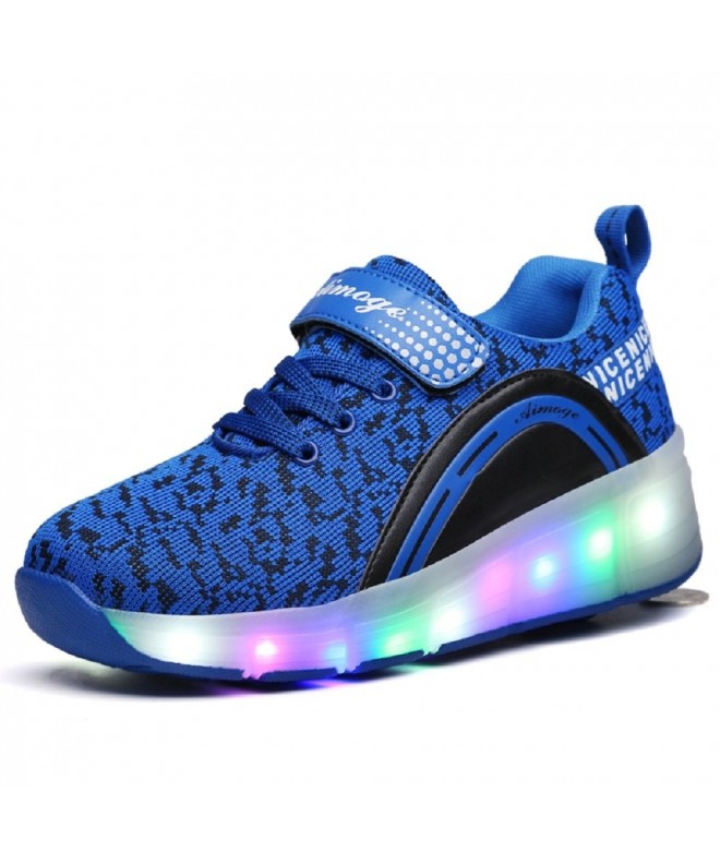 Sneakers Kids Roller Skate Shoes with Single Wheel Shoes Sport Sneaker LED - Led Dapple Blue - CM18EGDWNQ4 $64.10