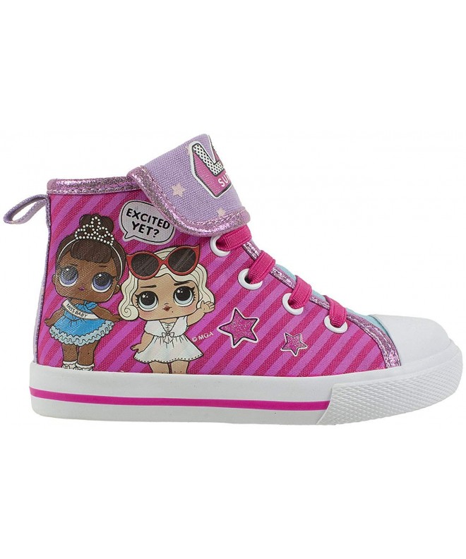 Sneakers Girls Shoe - Miss Baby and Leading Baby Hi Top Sneaker - Pink White - Little Kid/Big Kid Size 7 to 12 - Pink - CV18I...