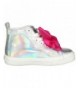 Sneakers Girls High Top Fashion Sneakers (Little Kid/Big Kid) - Iridescent Silver - CK18MD5ID87 $81.17