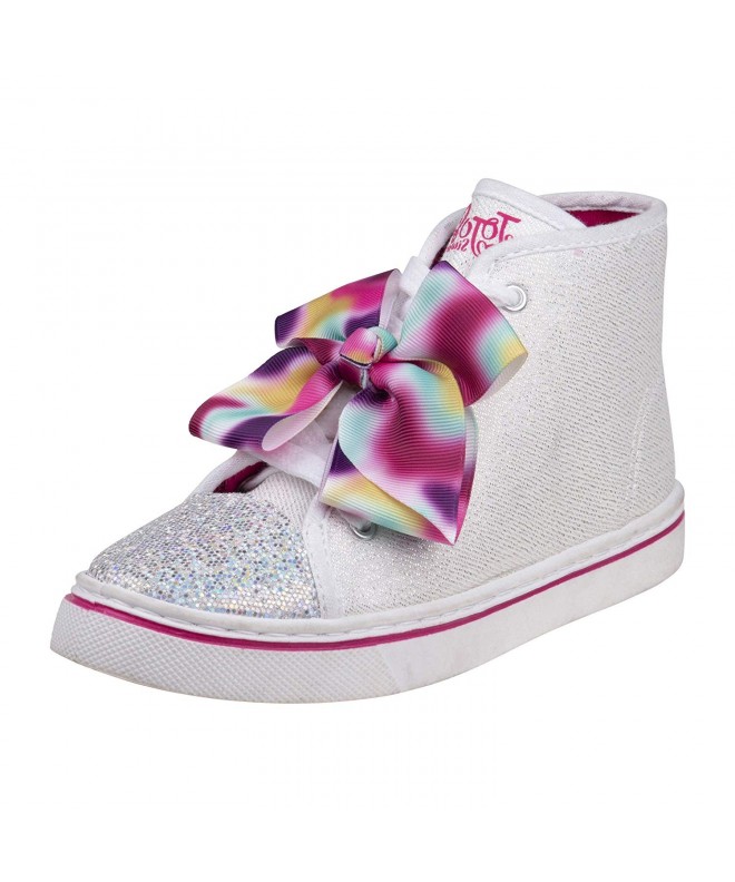Sneakers Girls Hi-Top Glitter Sneakers (Little Kid/Big Kid) - Silver Glitter - CQ18M64NU88 $80.18