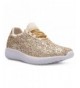 Sneakers Kids Girls Boys Easy On Casual Fashion Sparkly Glitter Sneakers - Comfort - Lightweight - Gold Glitter - CU189QWYR4G...