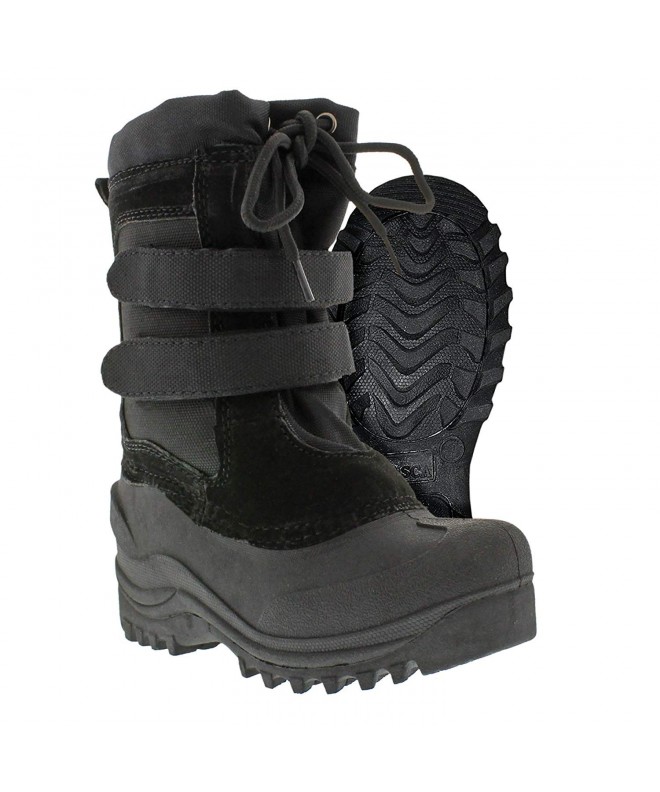 Boots Kids Youth Little Pac Easy-on Winter Boot Snow - Black - C411OUHSHAP $83.77