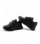 Sneakers Kids Running Sneakers Boys Girls Hook and Loop School Uniform Shoes - Black - CT18KMUZU6Z $34.41
