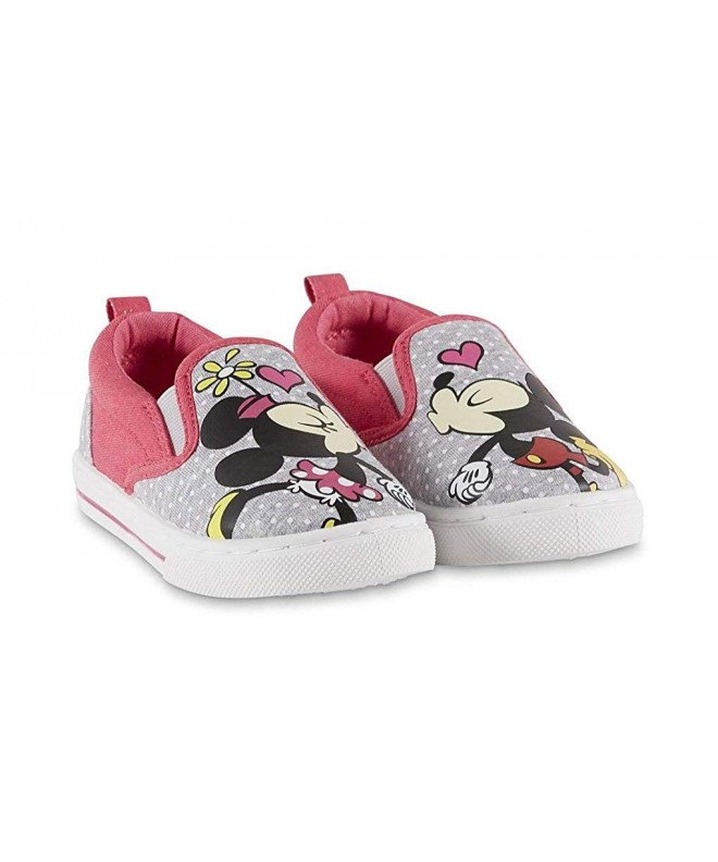 Sneakers Toddler Girls Mickey and Minnie Mouse Gray Pink Canvas Shoe - CM18COO0WKR $59.19