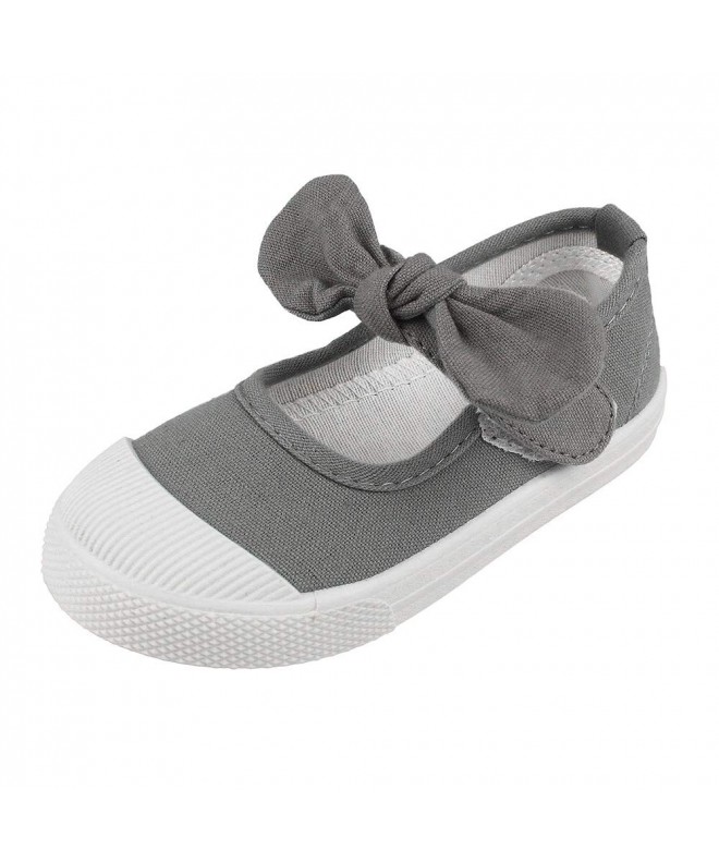 Sneakers Kids School Uniform Dress Shoe Girls Bowknot Mary Jane Flat Sneakers for Toddler/Little Kid - Gray - CP18H6DRY56 $27.37