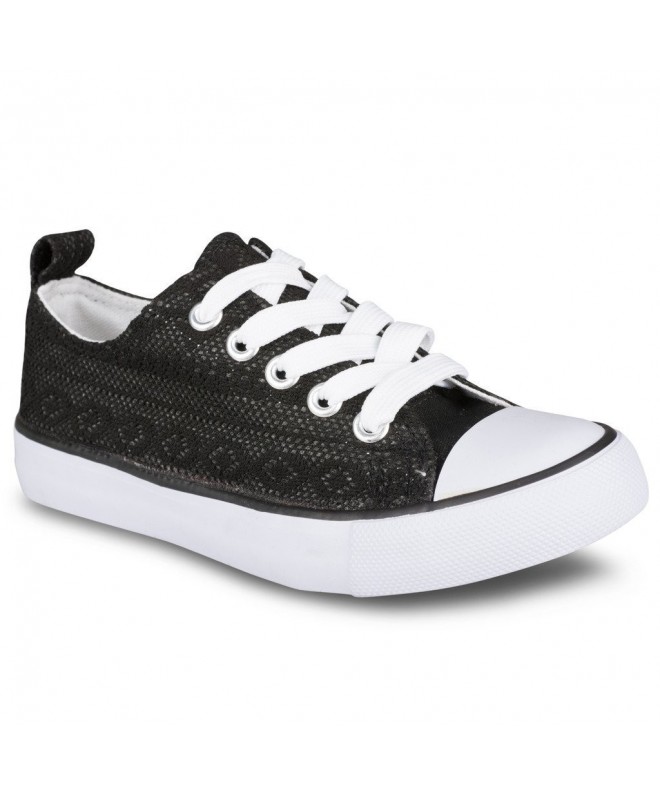 Sneakers Girl's Canvas KIX Lo-Top Sneaker - Black Crochet - CM120AWCG5F $26.71