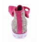Sneakers Girls Shoe Rainbow Glitter Sneaker High Top Pink Bow - CR18M55R42A $67.13