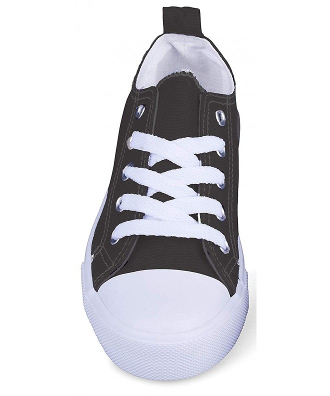 Sneakers Girls Canvas Sneakers Low Top Classic Fashion Tennis Athletic Shoes Kids Grey - Black and White - CF18NSGK0WE $29.15