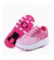 Sneakers Boys Girls Two Wheels Roller Skate Shoes Kids Sports Sneaker - Shocking Pink - CQ182KO536R $60.84