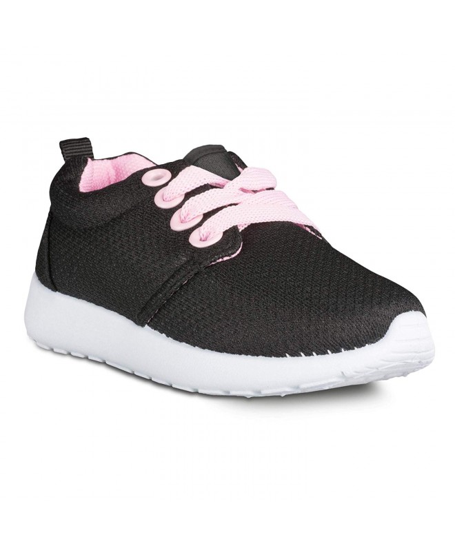 Sneakers Kids Sneakers Mesh Breathable Athletic Running Tennis Shoes Boys Girls - Black/Pink (V2) - CC18DSN3G8K $22.65