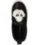 Sneakers Toddler Girl's Slip On Glitter Sneakers with Animal Pom-Pom - Black Panda - CX18H0OZQ8W $22.44