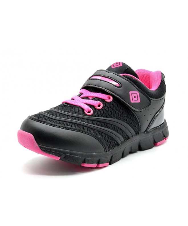Sneakers Boys Girls Athletic Running Shoes Comfort Sneakers(Toddler/Little Kid/Big Kid) - Black Fuchsia - CF12G1GCC9Z $40.22