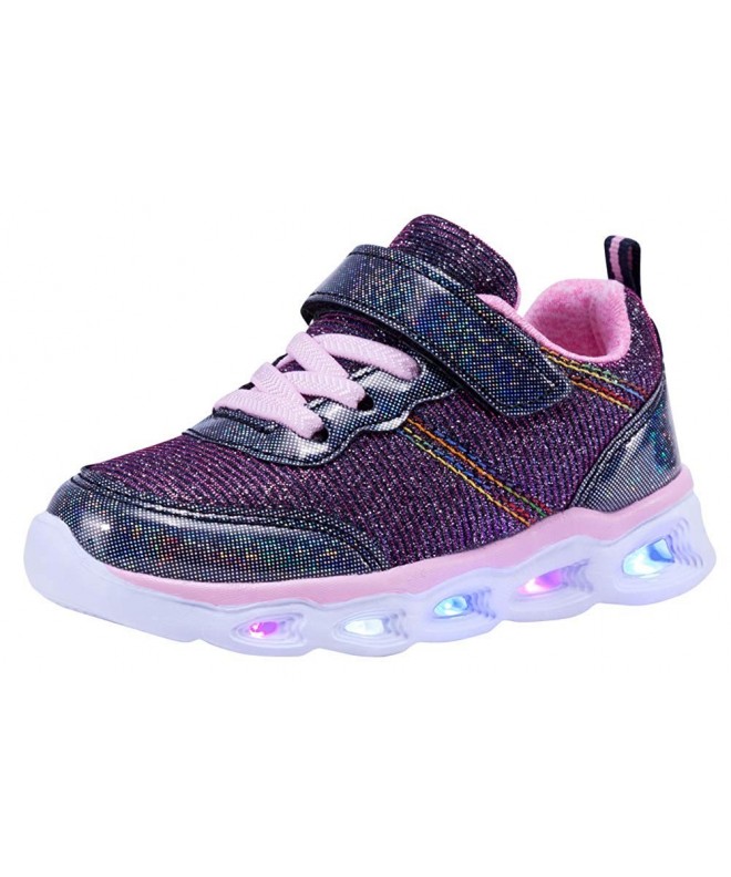 Sneakers Toddler Girls Sneakers Kid Glitter Shoes - Chocolate Carnation - CN18NMXGQL8 $34.03