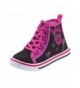 Sneakers Side Zipper High Top with Glitter & Studs (Toddler) - Black Heart - C718KG8MZT6 $42.87