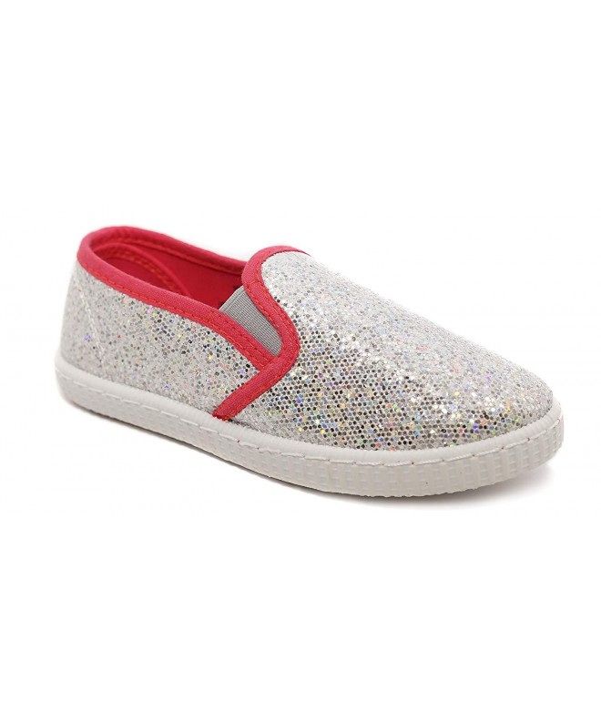 Sneakers Girl's Slip On Glitter Sparkle Sneakers - Pink - CC18888XXLE $25.60