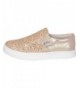 Sneakers Girls' Number Glitter Stretch Slip-On Fashion Sneaker (Toddler/Little Kid) - Champagne - C618LNML66Z $59.38