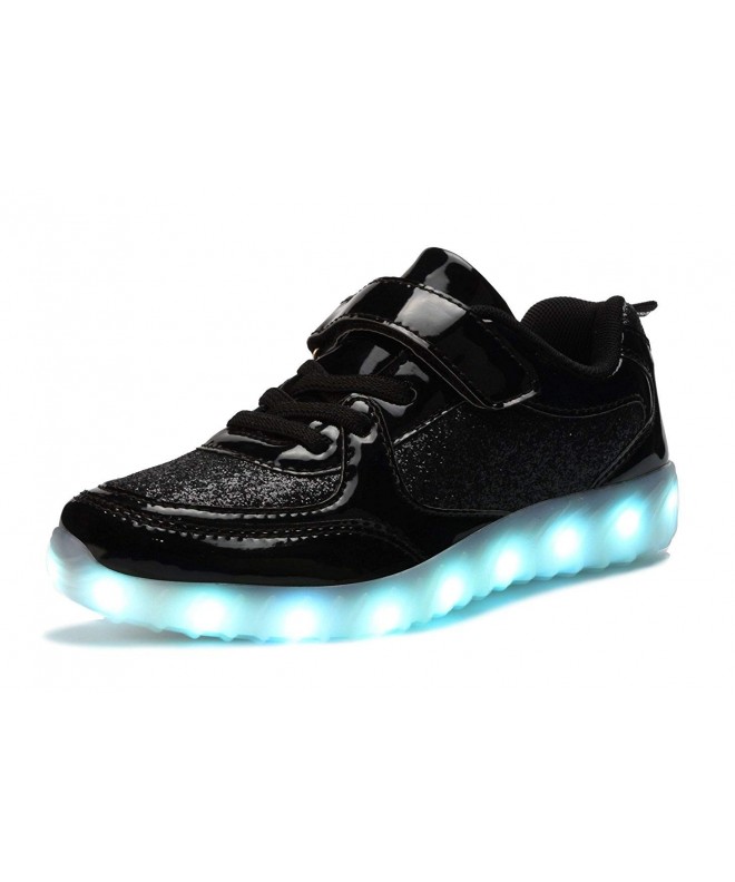 Sneakers SMOEYAKIO Kids LED Light Up Shoes USB Charge Casual Sneakers for Boys GirlsSMOEYAKIO - Black - C1184OAEWO2 $28.00