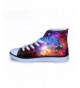 Sneakers Fashion Galaxy Print High Top Lace Up Comfy Lightweight Canvas Shoes for Kids Girls Boys Walking - Red A1 - C412C8Z6...
