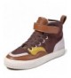 Sneakers Kids' Pro Comfortable Strap Leather High Top Sneaker (Beige Brown) - Brown - CH18O2UOIXM $48.89