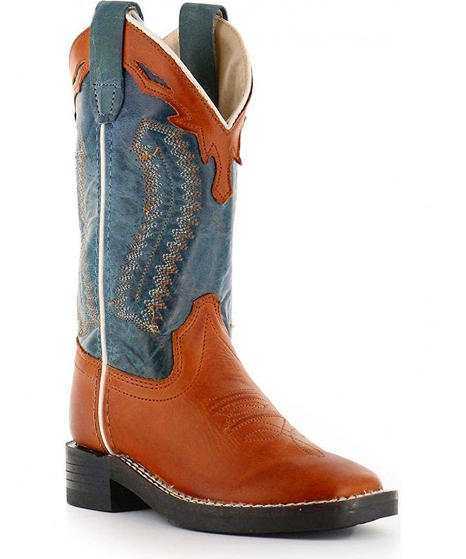 Boots Boys' Cowboy Boot Square Toe - Bsy1872 - Brown - CE12EXYTNF3 $100.07