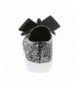 Sneakers Girls Shoes Slip on Glitter Black Bow Kids Casual Sneaker - CC18N974L3G $69.45