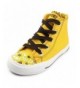 Sneakers Girl's High-Top Lace Up Canvas Sneakers with Sunflower Print(Toddler/Little Kid/Big Kid) - Yellow - C718CL3I3RT $30.20