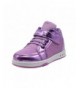 Sneakers Girls Toddler/Little Kid/ig Kid 9053 High Top Hook n Loop Casual Mesh Sneakers - Purple - CE18NK8UN22 $31.82