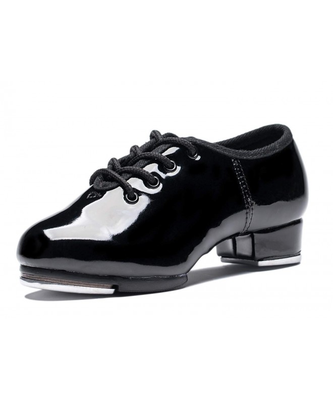 Sneakers Classic Patent Jazz - Tap Shoes Dancing Shoes for Children - Black - CY189ZOGE9Q $40.84