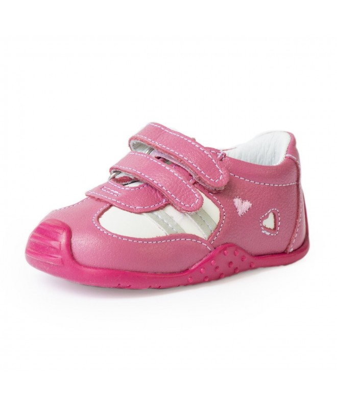 Sneakers Sneaker Vera Toddler Girl First Walker Leather Shoe Arch Support - Pink - CH183KM33X7 $75.61