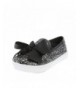 Sneakers Girls Shoes Slip on Glitter Black Bow Kids Casual Sneaker - CL18NHIZAC9 $70.11