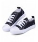 Sneakers Sneakers Canvas Children Comfortable Toddlers - Black and White Cap Toe - CF18NNZDEW8 $27.40