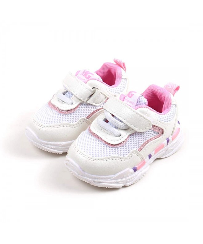 Sneakers Unisex Toddler Kids Shoes Girl Boy Athletic Sport Sneakers Casual Trainers Hook and Loop Running Shoes - A-pink - C8...