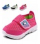 Sneakers Kid Mesh Sneakers Athletic Hook-and-Loop Light Weight Running Shoes(Toddler/Little Kid) - Rose Red - CM17YW5N5AI $18.42