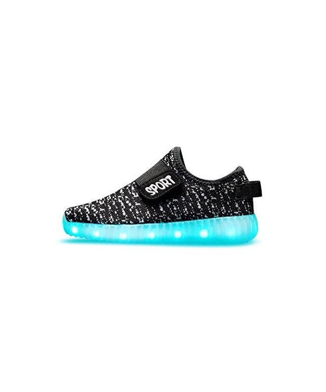 Sneakers Kids 7 Colors LED Light up Shoes for Boys Girls(Toddler/Little Kid/Big Kid) - Black - CM12NA8UT8K $39.44
