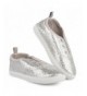 Sneakers Girls Sneakers: Lace-Less Bling Glam Tennis Shoes for Little Kids - Silver Glitter - CF12NAGCGHQ $19.90
