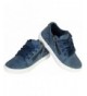 Sneakers Girls Low Top Fashion Sneakers with Satin Laces and Studded Heel (Toddler) - Denim - C71800ZUXLG $20.30