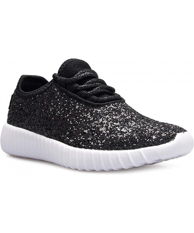 Sneakers Fashion Sneaker Glitter Flexible Lightweight - Black - C318DA9OGWN $46.10
