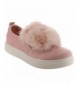 Sneakers EI61 Girl's Low Top Elastic Gore Side Pom Poms Slip On Fashion Sneakers - Pink - C718679EIZW $31.39
