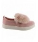 Sneakers EI61 Girl's Low Top Elastic Gore Side Pom Poms Slip On Fashion Sneakers - Pink - C718679EIZW $31.39