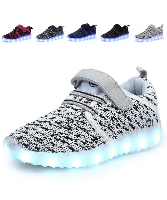 Sneakers Kids LED Light Up Shoes Breathable 11 Modes Flashing Sneakers as Gift - Grey - CO185O33YQU $31.03