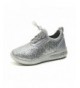 Sneakers Komfyea(28/10) Silver Girls Super Light Sneaker Glliter Shoes - C018C04GWGO $35.69