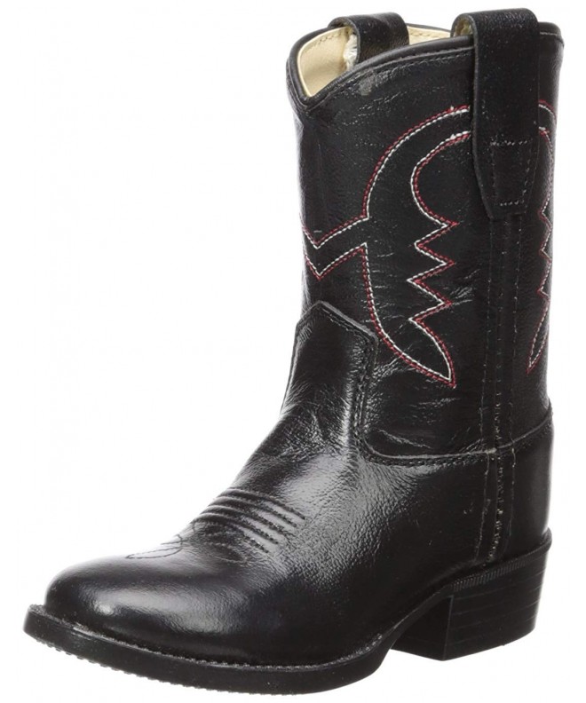 Boots Youth Calfskin Cowboy Boot Pointed Toe Black - C111604Z0MF $49.79