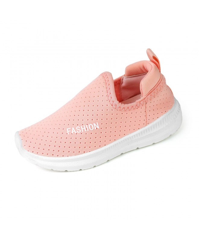 Sneakers Kids Boys Girls Sneakers - Breathable Mesh Lightweight Slip-On Toddler Casual Walking Running Shoes - Pink - CN180EN...